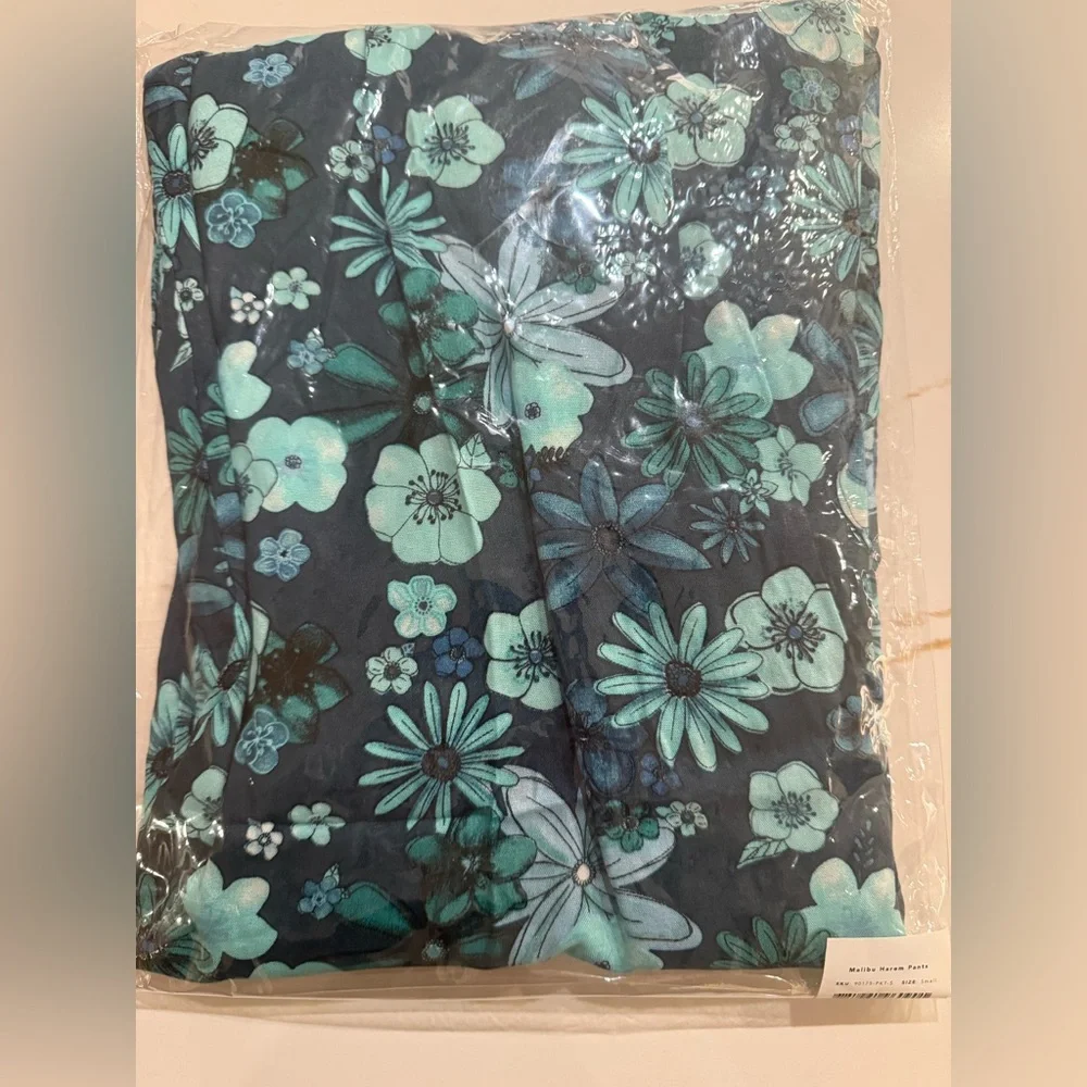 NWT Lotus and Luna Floral Blue Harem Pants - Picture 3 of 6